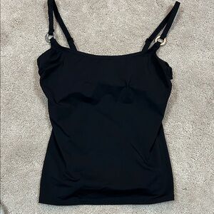 Captiva  Adjustable Strap Tankini Swim Top Black 10